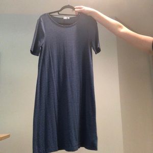Old navy blue striped swing dress short sleeve